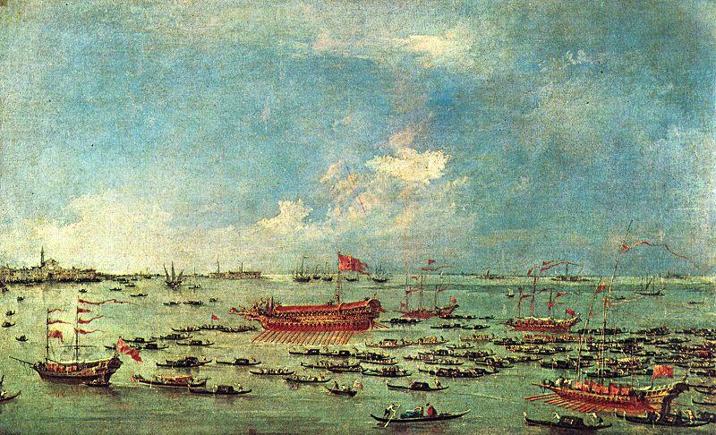 Francesco Guardi Der Bucintoro vor San Nicolo di Lido